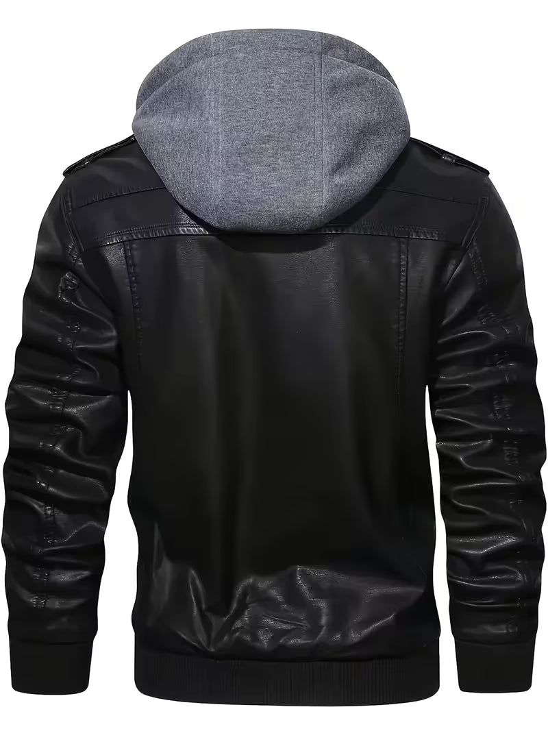 Kapuzenjacke aus Kunstleder