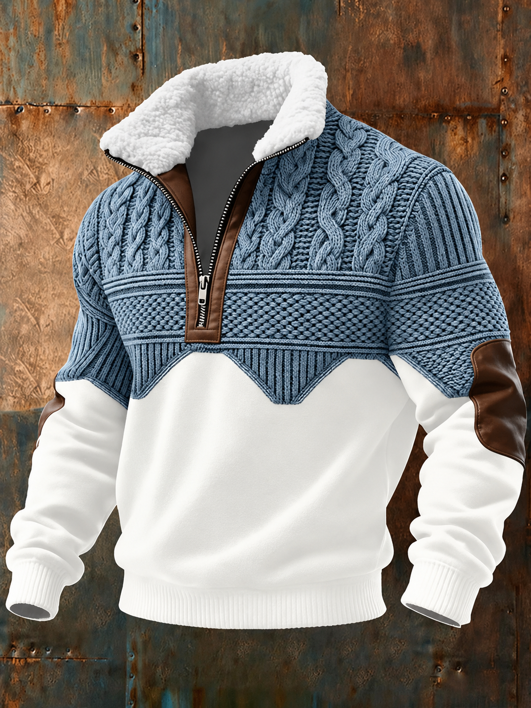 Strickpullover im Handstrick-Look