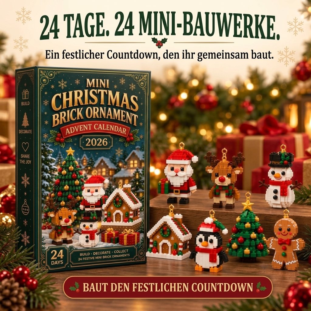 Bausteine-Adventskalender 2026 – 24 Mini-Weihnachtsfiguren