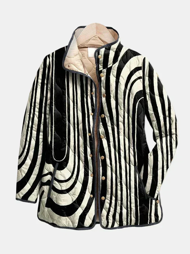 Gesteppte Jacke mit Geometrischem Muster