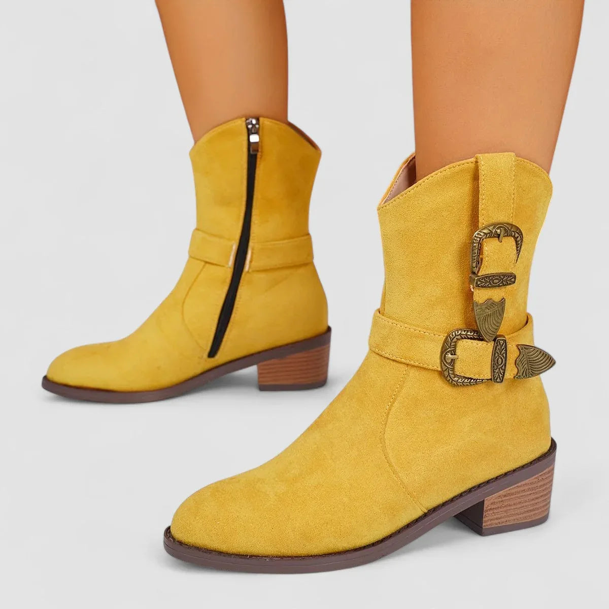 Orthopädische Western-Stiefel – Gelb