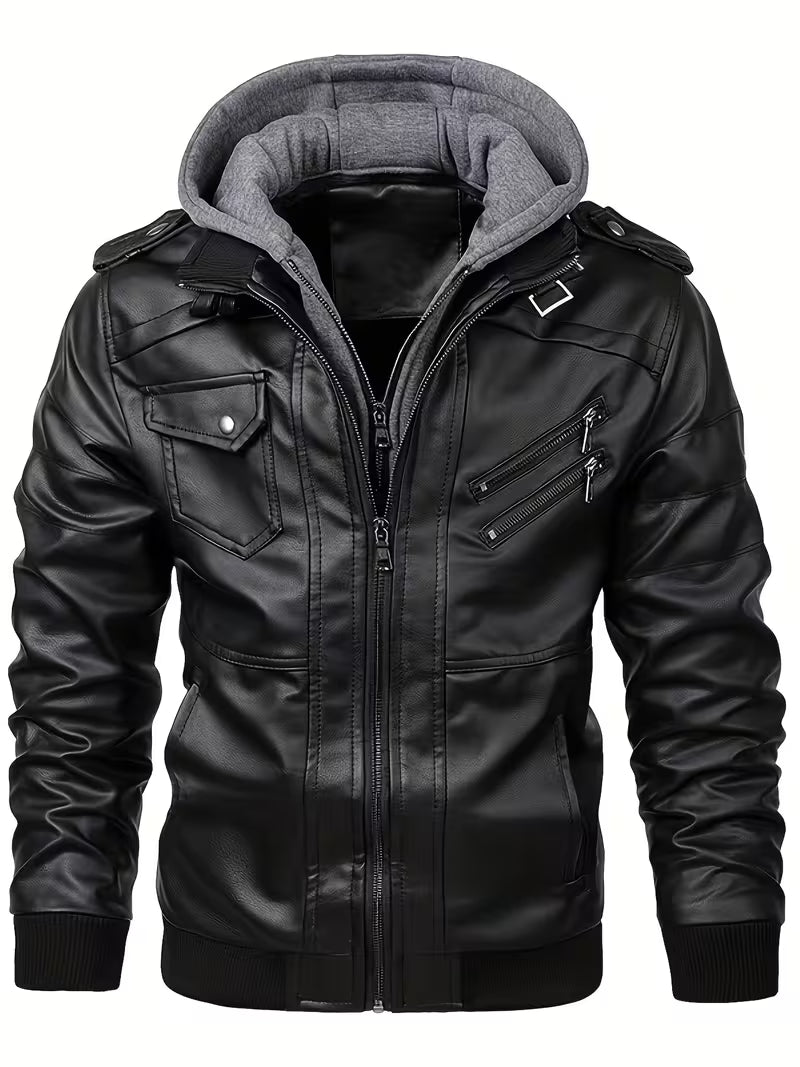 Kapuzenjacke aus Kunstleder