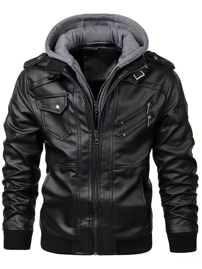 Kapuzenjacke aus Kunstleder