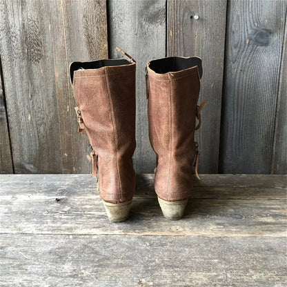 Leder-Herbststiefel