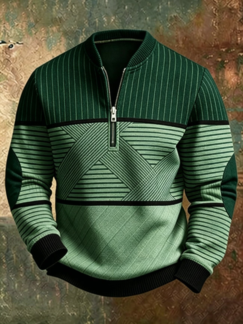 Herrenpullover mit Kurzem Reißverschluss