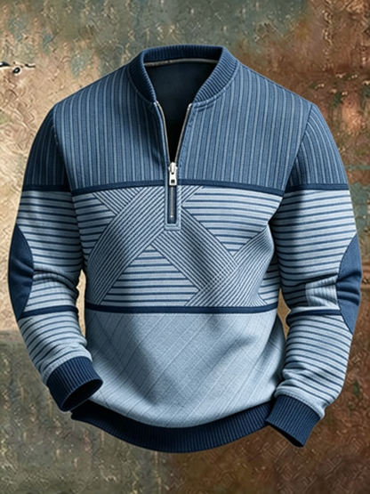 Herrenpullover mit Kurzem Reißverschluss