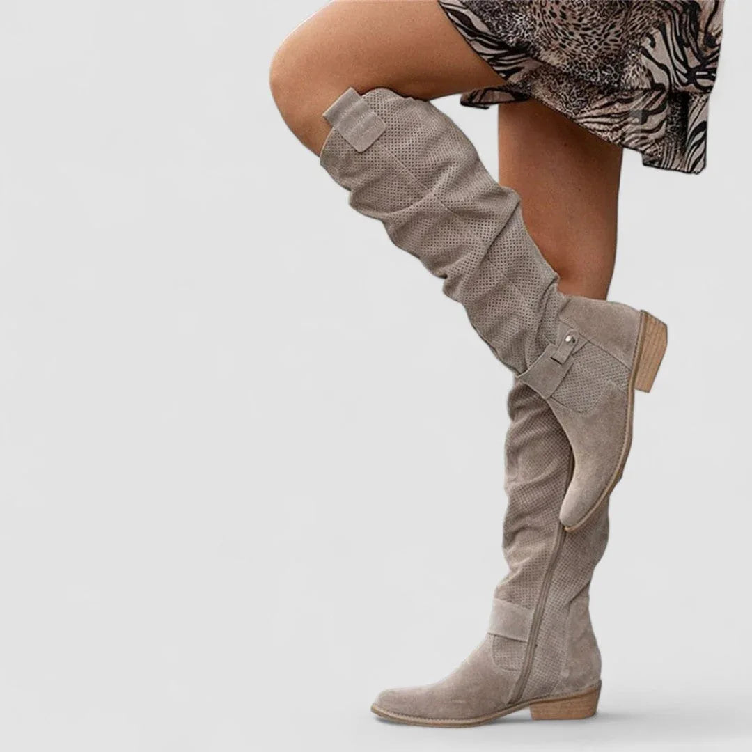 Orthopädische Western-Stiefel – Beige