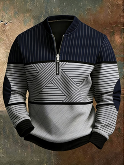 Herrenpullover mit Kurzem Reißverschluss