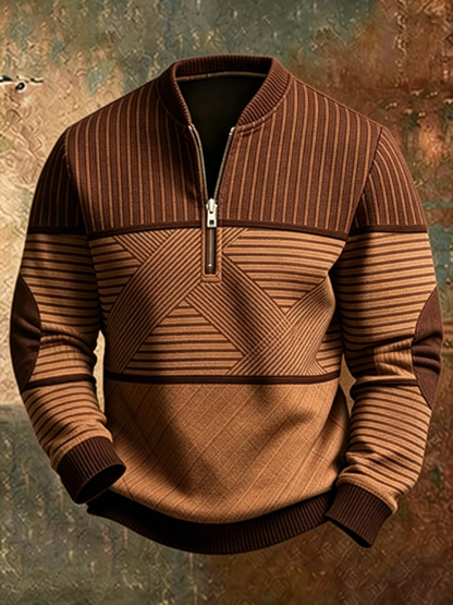 Herrenpullover mit Kurzem Reißverschluss
