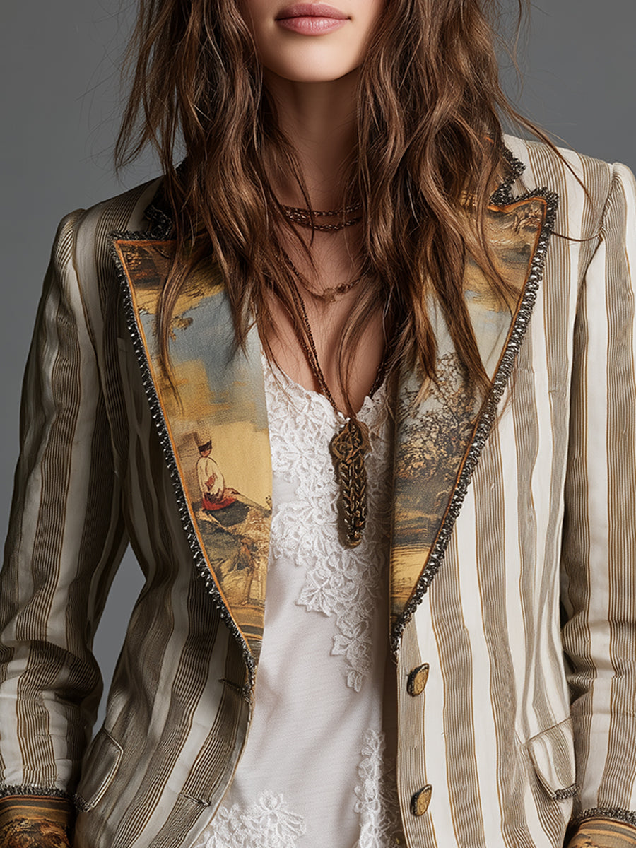 Böhmischer Blazer mit Streifenmuster