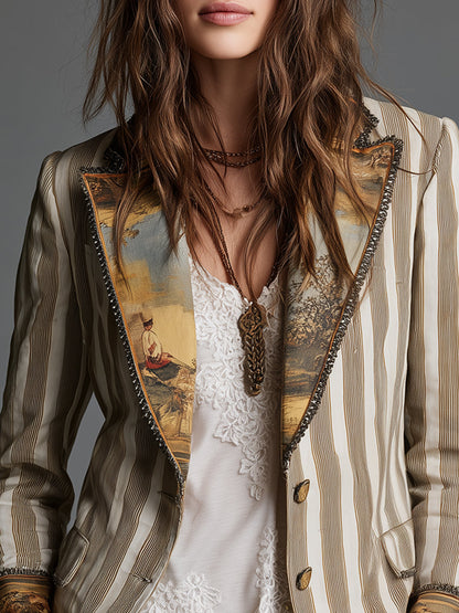Böhmischer Blazer mit Streifenmuster
