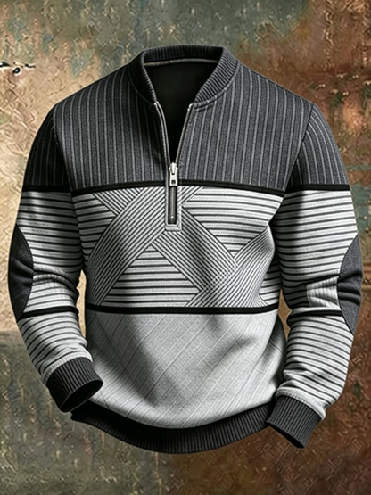 Herrenpullover mit Kurzem Reißverschluss