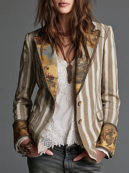 Böhmischer Blazer mit Streifenmuster