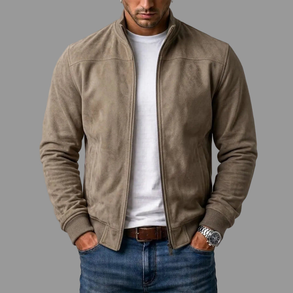 Wildleder Bomber-Jacke