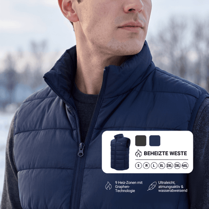 Beheizte Weste mit 9 Heiz-Zonen – Ultraleicht, USB-betrieben & ideal für Outdoor-Abenteuer