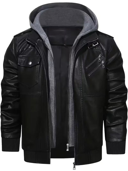 Kapuzenjacke aus Kunstleder