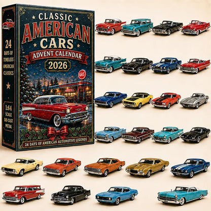 Adventskalender mit Autos für Kinder 2026 — 24 Klassische Fahrzeuge