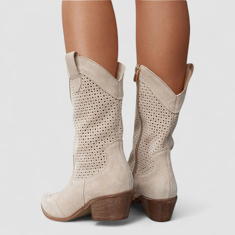 Orthopädische Western-Stiefel – Weiß