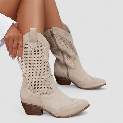 Orthopädische Western-Stiefel – Weiß