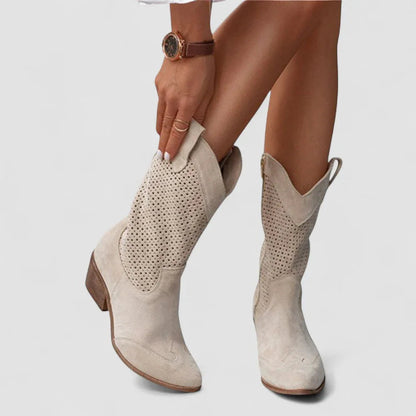 Orthopädische Western-Stiefel – Weiß