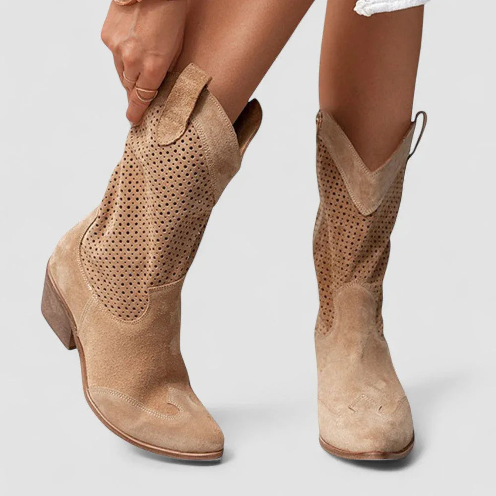 Orthopädische Western-Stiefel – Weiß
