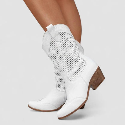 Orthopädische Western-Stiefel – Weiß