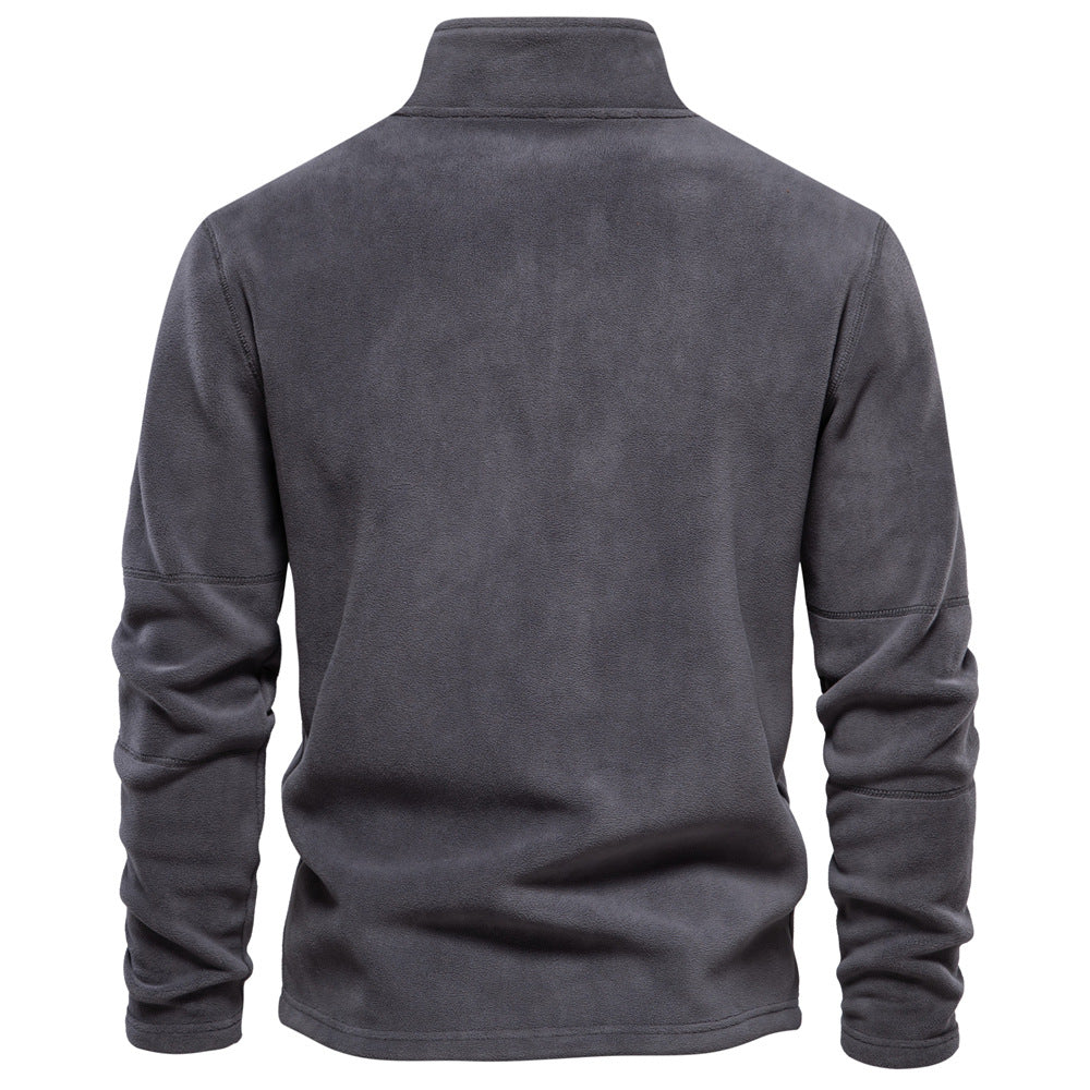 Fleece-Pullover mit Reißverschluss und Stehkragen