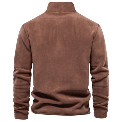 Fleece-Pullover mit Reißverschluss und Stehkragen