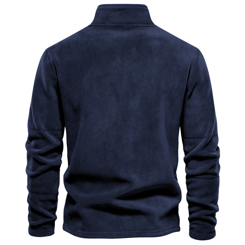 Fleece-Pullover mit Reißverschluss und Stehkragen