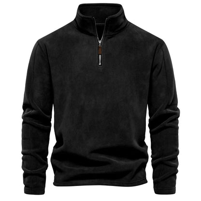 Fleece-Pullover mit Reißverschluss und Stehkragen
