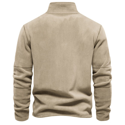 Fleece-Pullover mit Reißverschluss und Stehkragen