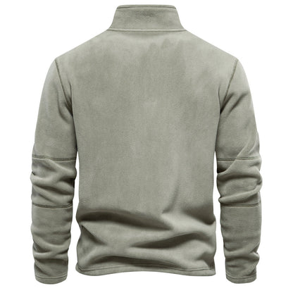 Fleece-Pullover mit Reißverschluss und Stehkragen