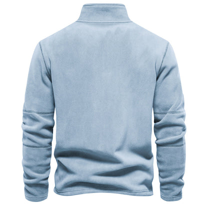 Fleece-Pullover mit Reißverschluss und Stehkragen