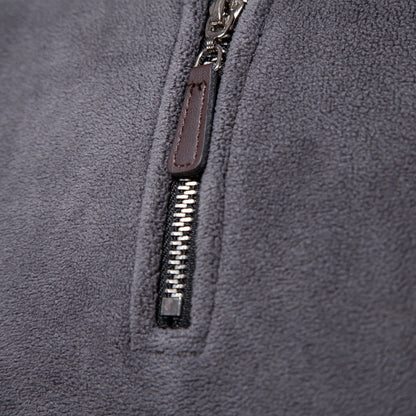 Fleece-Pullover mit Reißverschluss und Stehkragen