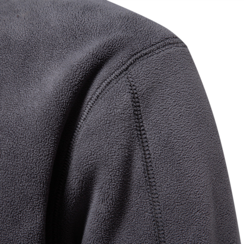 Fleece-Pullover mit Reißverschluss und Stehkragen
