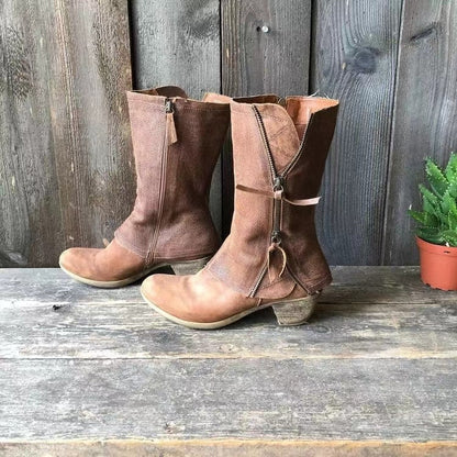 Leder-Herbststiefel