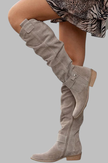 Wildleder Overknee-Stiefel Vintage
