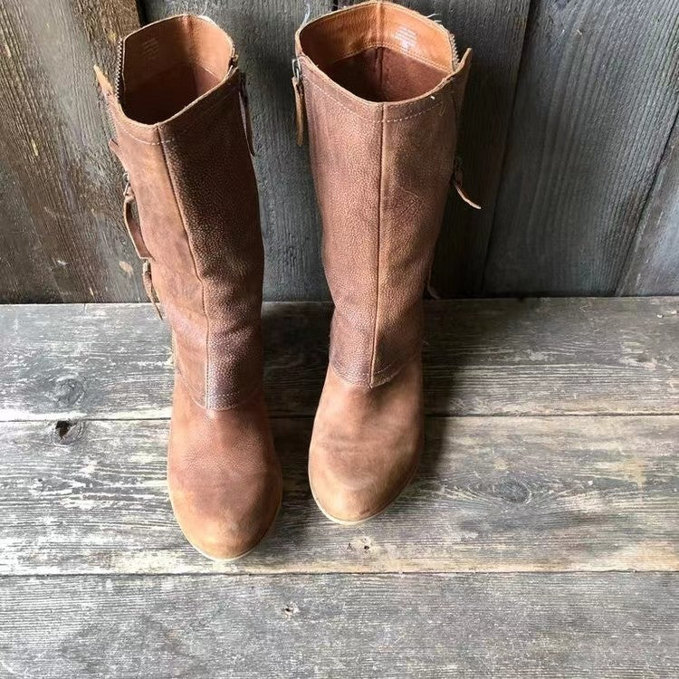 Leder-Herbststiefel