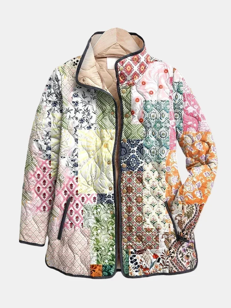 Gesteppte Jacke mit Blumenmuster II