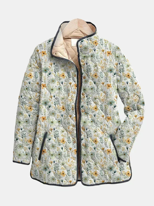 Gesteppte Jacke mit Blumenmuster III