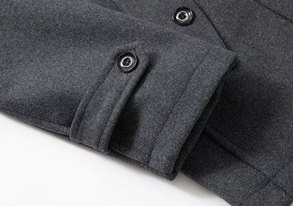 Eleganter Wollmantel mit Doppelkragen