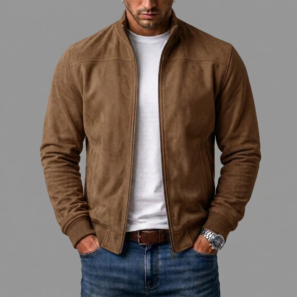 Wildleder Bomber-Jacke