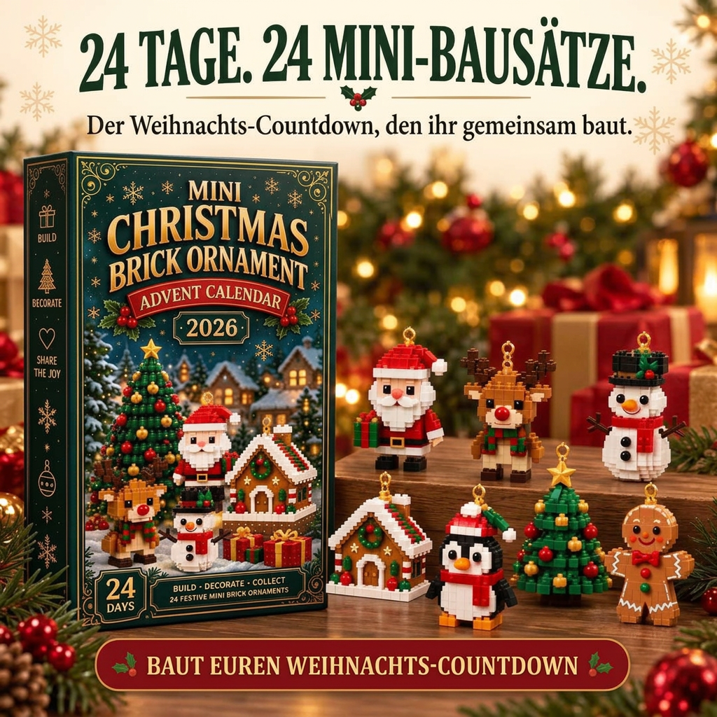 Adventskalender mit Bausteinen für Kinder 2026 — 24 Weihnachtskonstruktionen