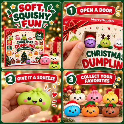 Adventskalender mit Mochi-Quetschern für Kinder — 24 Anti-Stress-Knödel