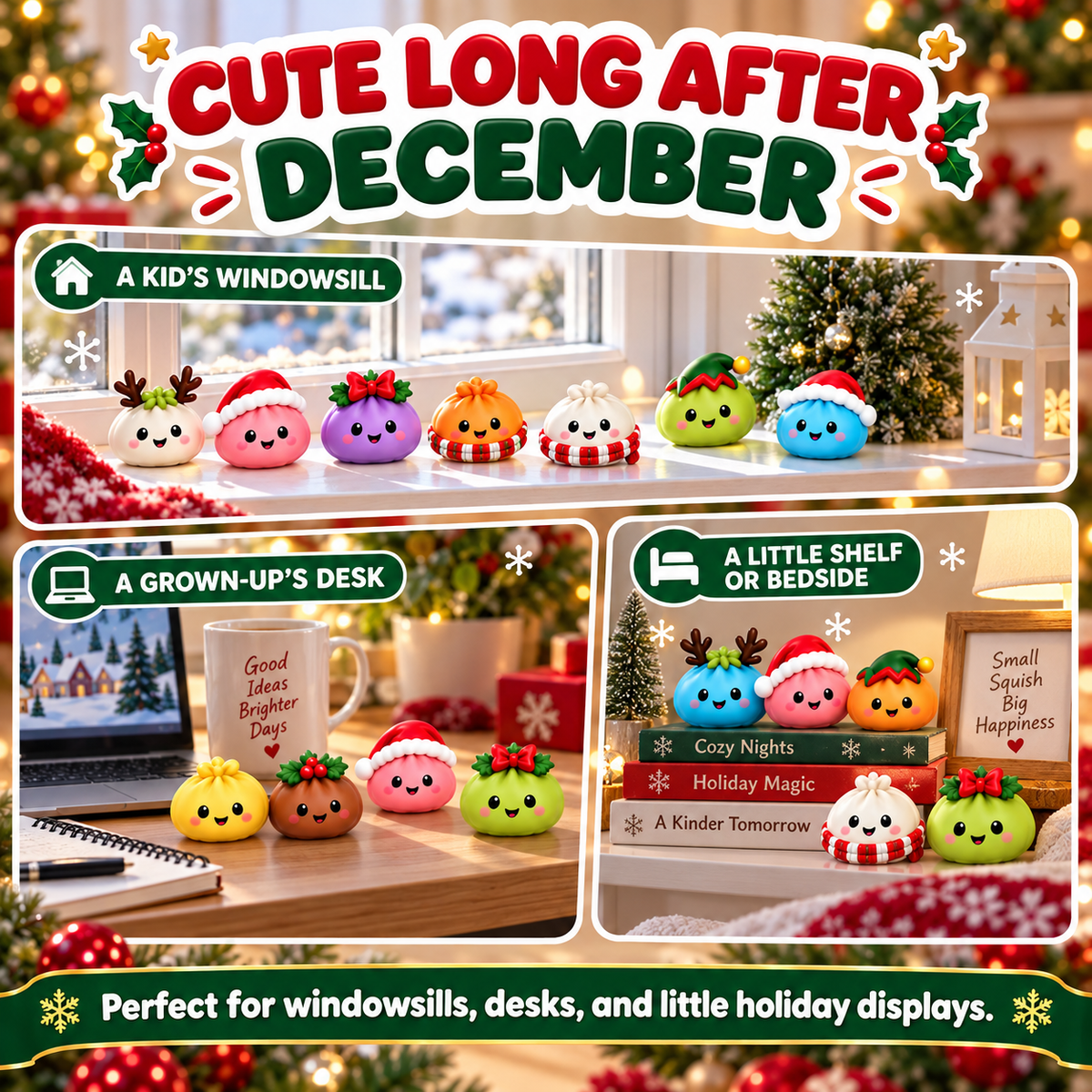 Adventskalender mit Mochi-Quetschern für Kinder — 24 Anti-Stress-Knödel