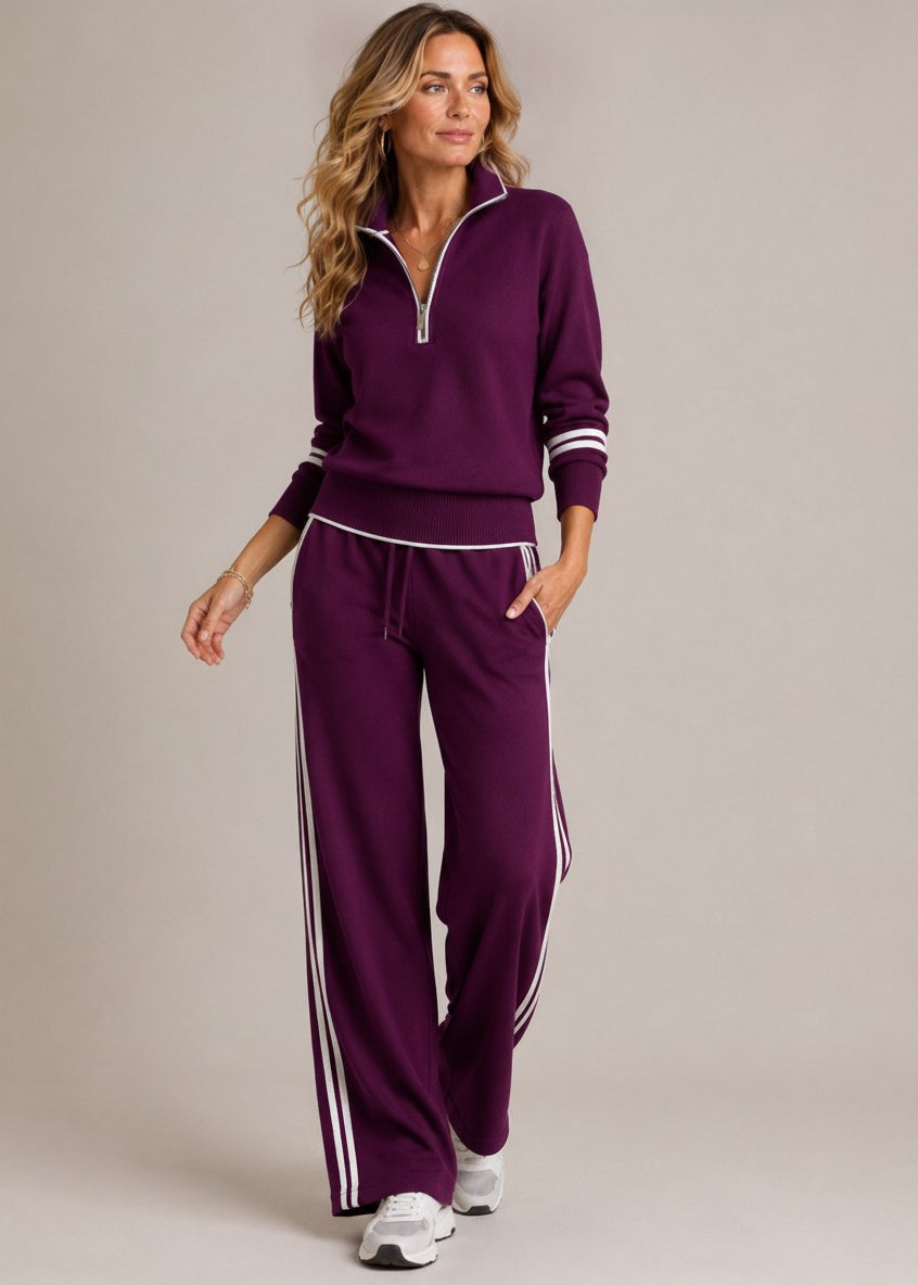 Kate™ | Pullover mit Halbem Reißverschluss & Weiter Hose
