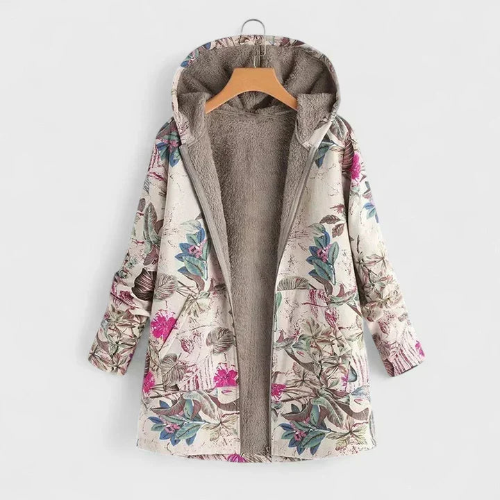 Warme Gesteppte Parka mit Blumenmuster
