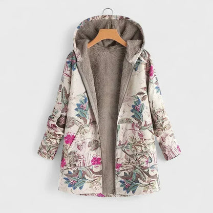 Warme Gesteppte Parka mit Blumenmuster