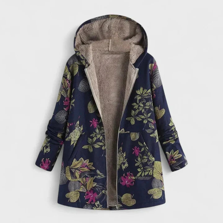 Warme Gesteppte Parka mit Blumenmuster