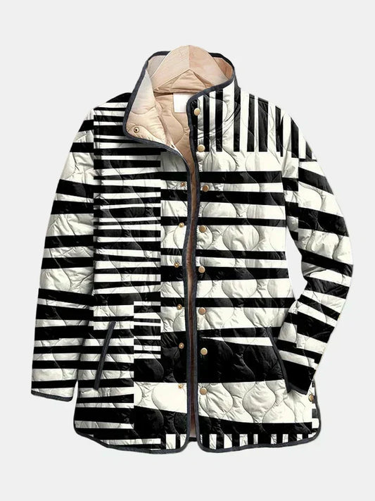 Gesteppte Jacke Schwarz-Weiß